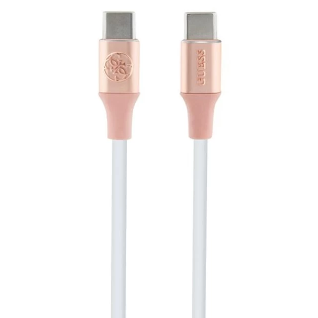 Кабель Guess Silicone with Aluminium FC USB-C to USB-C 1.5m Pink (GUCCLALRGDP)