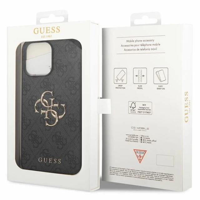 Чохол Guess 4G Big Metal Logo для iPhone 15 Pro Grey (GUHCP15L4GMGGR)