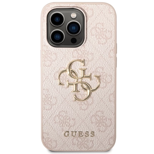 Чохол Guess 4G Big Metal Logo для iPhone 15 Pro Pink (GUHCP15L4GMGPI)
