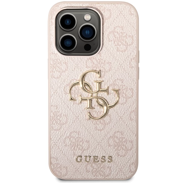 Чохол Guess 4G Big Metal Logo для iPhone 15 Pro Max Pink (GUHCP15X4GMGPI)