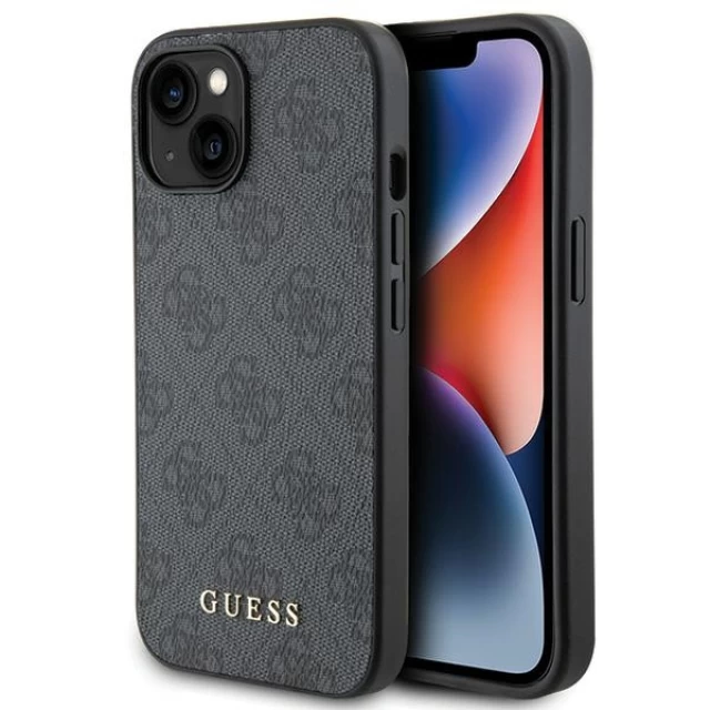 Чохол Guess 4G Metal Gold Logo для iPhone 15 Grey (GUHCP15SG4GFGR)