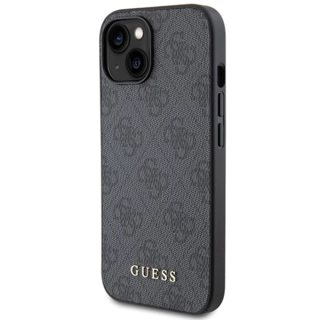 Чехол Guess 4G Metal Gold Logo для iPhone 15 Grey (GUHCP15SG4GFGR)