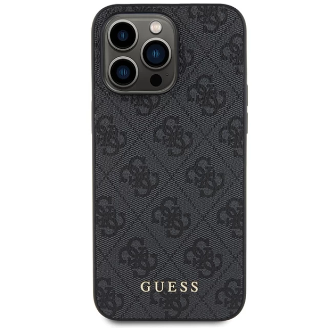 Чохол Guess 4G Metal Gold Logo для iPhone 15 Pro Max Grey (GUHCP15XG4GFGR)
