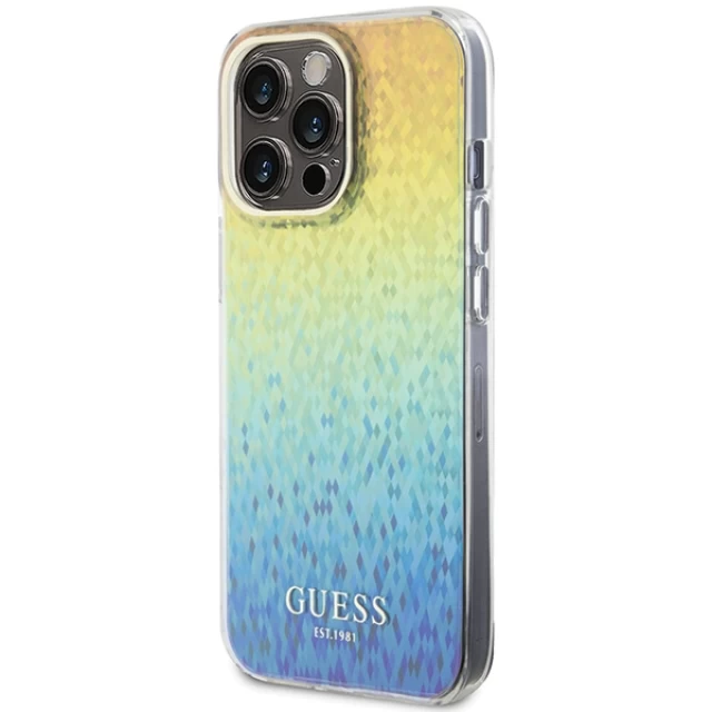 Чехол Guess IML Faceted Mirror Disco Iridescent для iPhone 15 Pro Max Multicolour (GUHCP15XHDECMI)