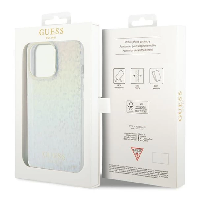 Чехол Guess IML Faceted Mirror Disco Iridescent для iPhone 15 Pro Max Multicolour (GUHCP15XHDECMI)