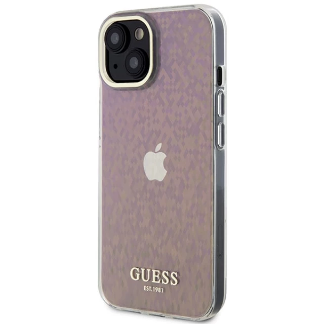 Чехол Guess IML Faceted Mirror Disco Iridescent для iPhone 15 Pink (GUHCP15SHDECMP)