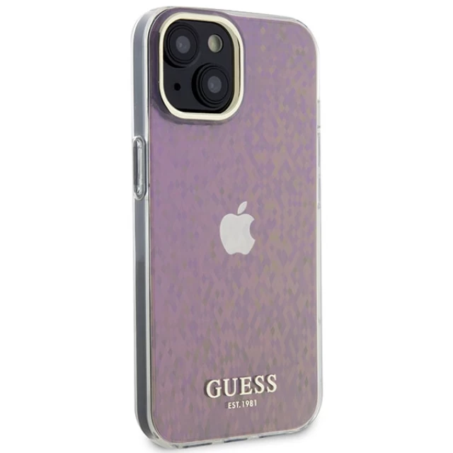 Чохол Guess IML Faceted Mirror Disco Iridescent для iPhone 15 Pink (GUHCP15SHDECMP)