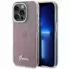 Чехол Guess IML Faceted Mirror Disco Iridescent для iPhone 15 Pro Pink (GUHCP15LHDECMP)
