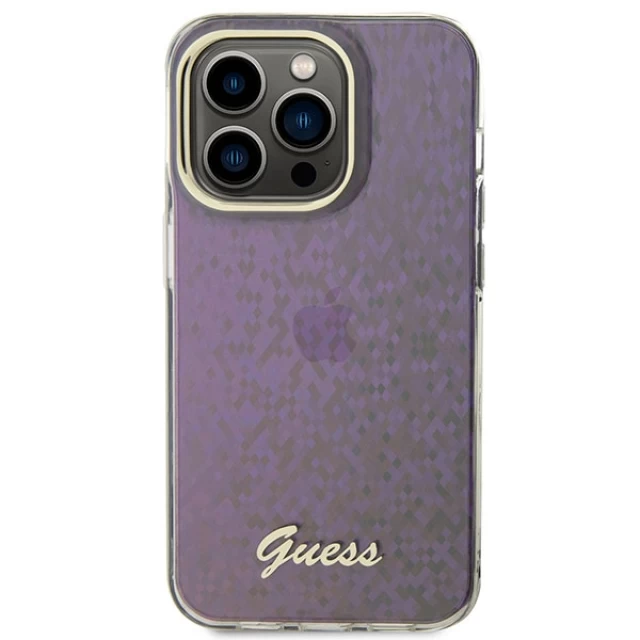 Чехол Guess IML Faceted Mirror Disco Iridescent для iPhone 15 Pro Max Pink (GUHCP15XHDECMP)