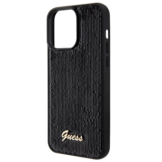 Чохол Guess Sequin Script Metal для iPhone 15 Pro Black (GUHCP15LPSFDGSK)