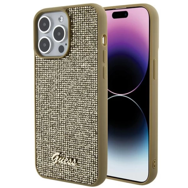 Чехол Guess Disco Metal Script для iPhone 15 Pro Max Gold (GUHCP15XPMSDGSD)