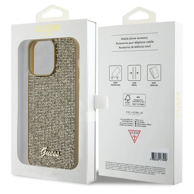 Чехол Guess Disco Metal Script для iPhone 15 Pro Max Gold (GUHCP15XPMSDGSD)