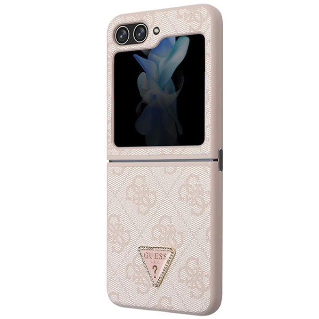 Чехол Guess Leather 4G Triangle Strass для Samsung Galaxy Flip5 (F731) Pink (GUHCZF5P4TDPP)