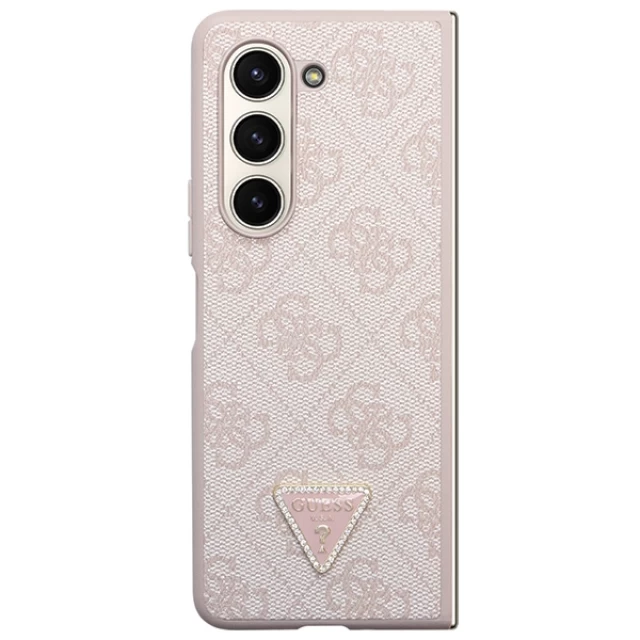 Чехол Guess Leather 4G Triangle Strass для Samsung Galaxy Fold5 (F946) Pink (GUHCZFD5P4TDPP)