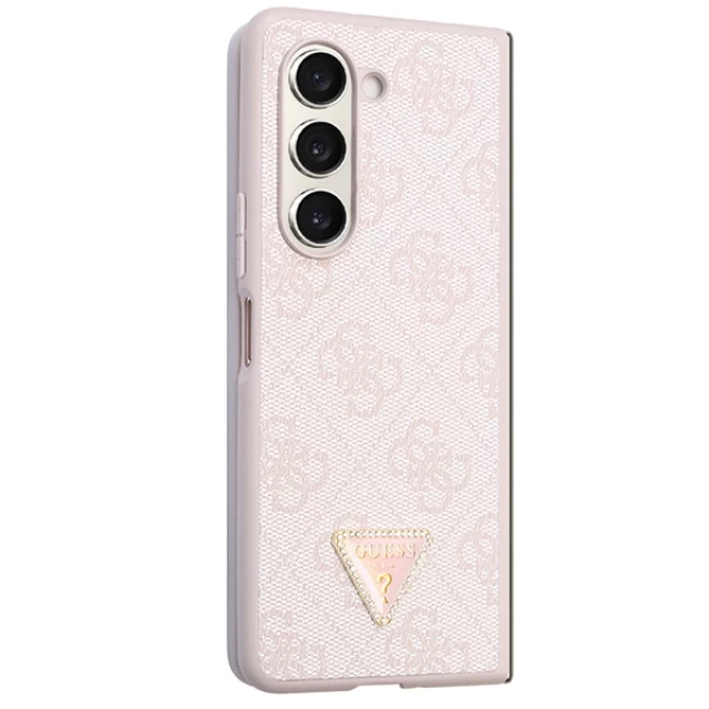 Чехол Guess Leather 4G Triangle Strass для Samsung Galaxy Fold5 (F946) Pink (GUHCZFD5P4TDPP)