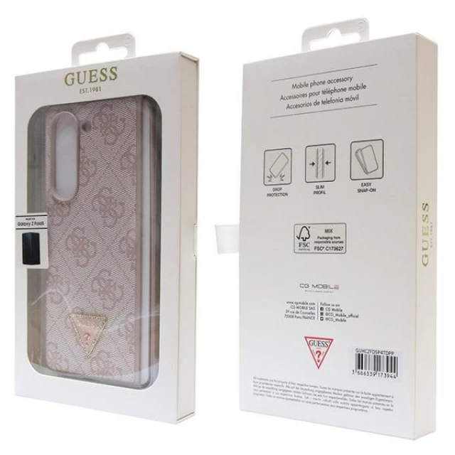 Чохол Guess Leather 4G Triangle Strass для Samsung Galaxy Fold5 (F946) Pink (GUHCZFD5P4TDPP)