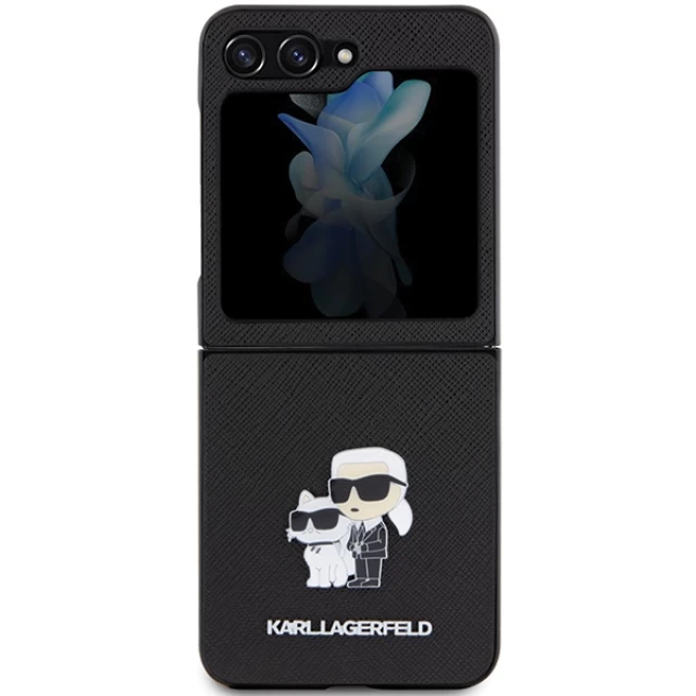 Чехол Karl Lagerfeld Saffiano Karl&Choupette Pin для Samsung Galaxy Flip5 (F731) Black (KLHCZF5SAKCNPK)
