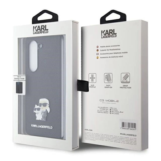 Чохол Karl Lagerfeld Saffiano Karl & Choupette Pin для Samsung Galaxy Fold5 Black (KLHCZFD5SAKCNPK)