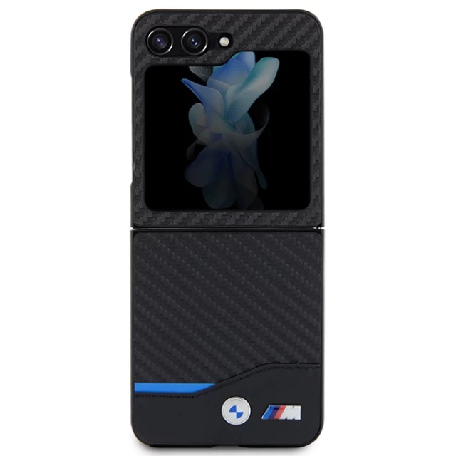Чехол BMW Leather Carbon для Samsung Galaxy Flip5 (F731) Black (BMHCZF522NBCK)