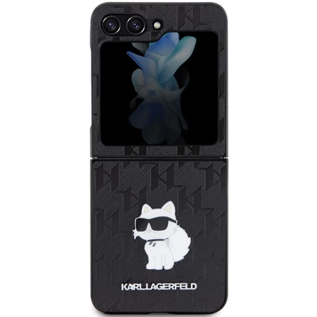 Чохол Karl Lagerfeld Saffiano Monogram Choupette Pin для Samsung Galaxy Flip5 (F731) Black (KLHCZF5SAPCHNPK)