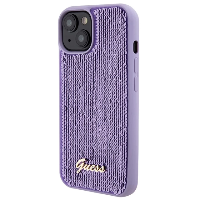 Чохол Guess Sequin Script Metal для iPhone 15 Purple (GUHCP15SPSFDGSU)