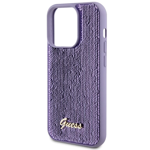 Чохол Guess Sequin Script Metal для iPhone 15 Pro Purple (GUHCP15LPSFDGSU)
