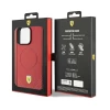 Чохол Ferrari Carbon Metal Logo для iPhone 15 Pro Max Red with MagSafe (FEHMP15XPTER)