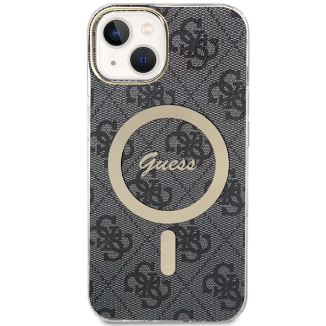 Чехол Guess 4G для iPhone 15 Plus | 14 Plus Black with MagSafe (GUHMP15MH4STK)