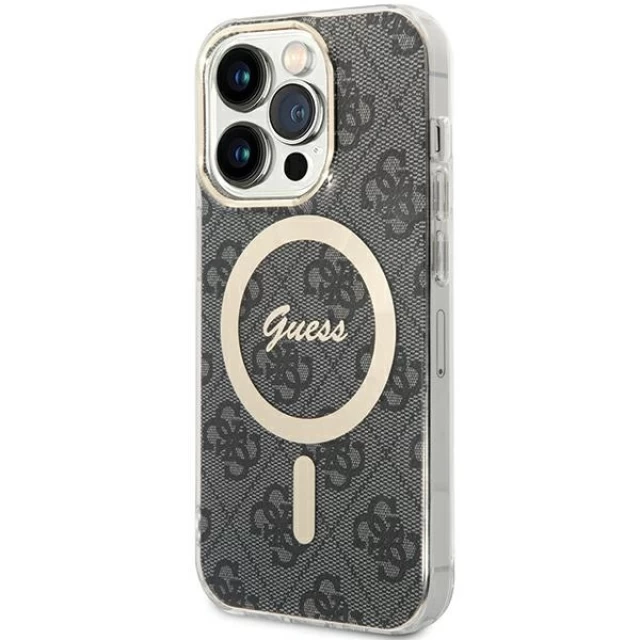 Чохол Guess IML 4G для iPhone 15 Pro Max Black with MagSafe (GUHMP15XH4STK)