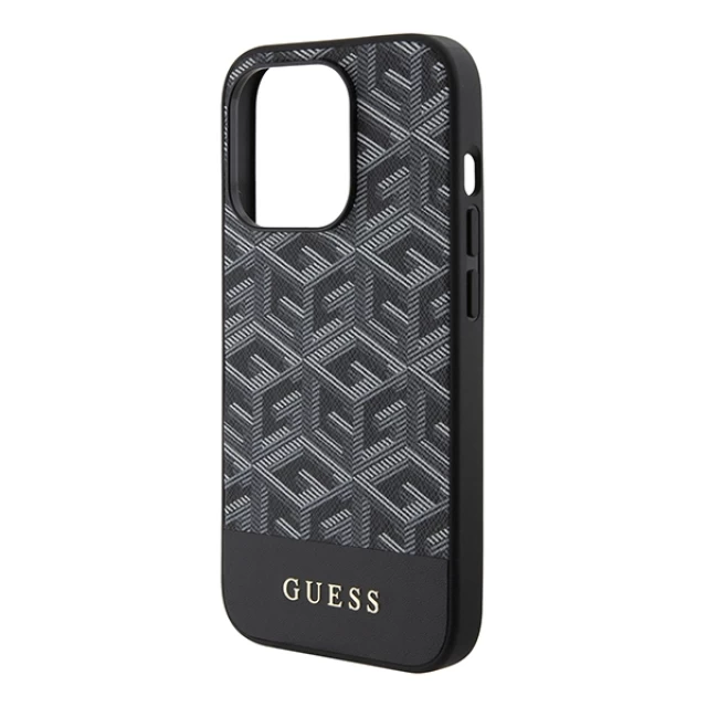 Чохол Guess GCube Stripes для iPhone 15 Pro Black with MagSafe (GUHMP15LHGCFSEK)