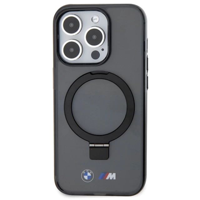 Чехол BMW Ring Stand M Collection для iPhone 15 Pro Black with MagSafe (BMHMP15LURSK)