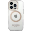 Чехол Guess Metal Outline для iPhone 15 Gold with MagSafe (GUHMP15SHTRMD)