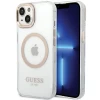 Чехол Guess Metal Outline для iPhone 15 Plus Gold with MagSafe (GUHMP15MHTRMD)