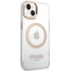 Чехол Guess Metal Outline для iPhone 15 Plus Gold with MagSafe (GUHMP15MHTRMD)