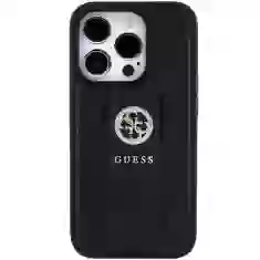 Чехол Guess Grip Stand 4G Saffiano Strass для iPhone 15 Black (GUHCP15SPGSSADK)