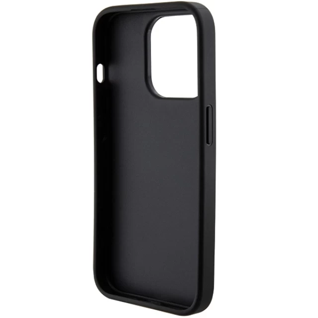 Чехол Guess Grip Stand 4G Saffiano Strass для iPhone 15 Pro Black (GUHCP15LPGSSADK)