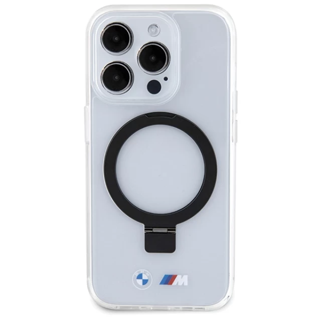 Чехол BMW Ring Stand M Collection для iPhone 15 Pro Clear with MagSafe (BMHMP15LURST)
