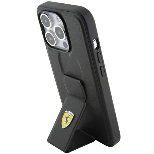 Чехол Ferrari Grip Stand для iPhone 15 Pro Max Black (FEHCP15XGSPSIK)