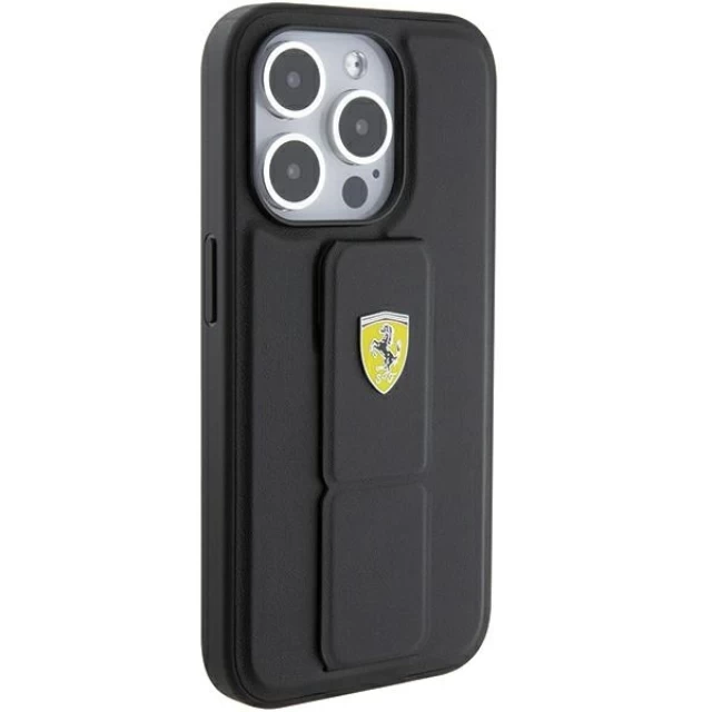 Чохол Ferrari Grip Stand для iPhone 15 Pro Max Black (FEHCP15XGSPSIK)