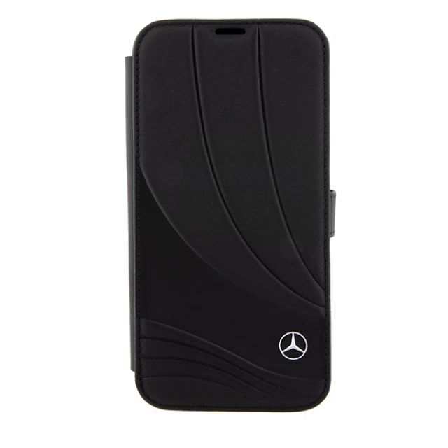 Чохол-книжка Mercedes Leather Wave Pattern для iPhone 15 Pro Black (MEBKP15L8ROLK)