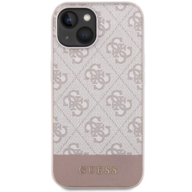 Чехол Guess 4G Stripe Collection для iPhone 15 | 14 | 13 Pink (GUHCP15SG4GLPI)