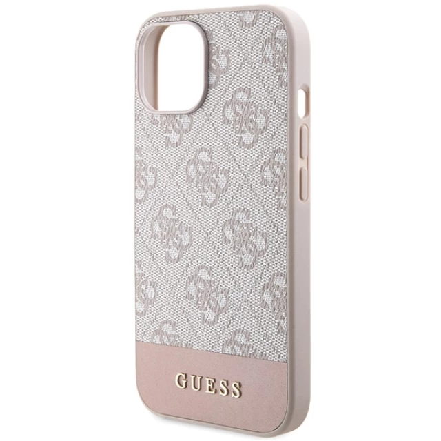 Чехол Guess 4G Stripe Collection для iPhone 15 | 14 | 13 Pink (GUHCP15SG4GLPI)