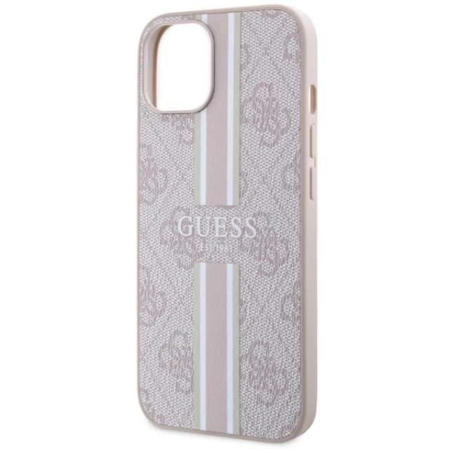 Чохол Guess 4G Printed Stripes для iPhone 15 | 14 | 13 Pink with MagSafe (GUHMP15SP4RPSP)