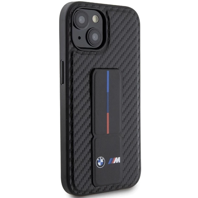 Чохол BMW Grip Stand Smooth & Carbon для iPhone 15 Black (BMHCP15SGSPCCK)