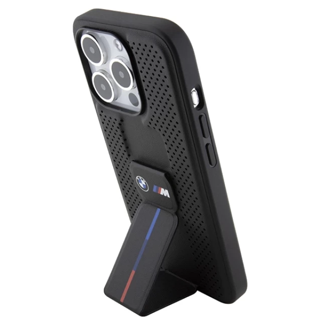 Чохол BMW Grip Stand Smooth & Perforated для iPhone 15 Pro Max Black (BMHCP15XGSPPRK)