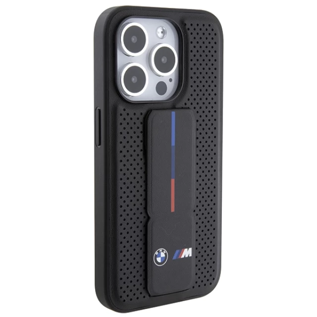 Чохол BMW Grip Stand Smooth & Perforated для iPhone 15 Pro Max Black (BMHCP15XGSPPRK)