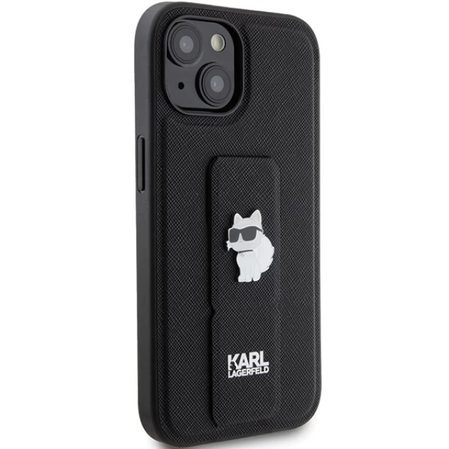 Чохол Karl Lagerfeld Gripstand Saffiano Choupette Pins для iPhone 15 Black (KLHCP15SGSACHPK)