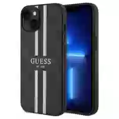 Чехол Guess 4G Printed Stripes для iPhone 15 | 14 | 13 Black with MagSafe (GUHMP15SP4RPSK)