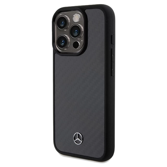 Чехол Mercedes Carbon Fiber Dynamic для iPhone 15 Pro Black (MEHCP15LRCABK)