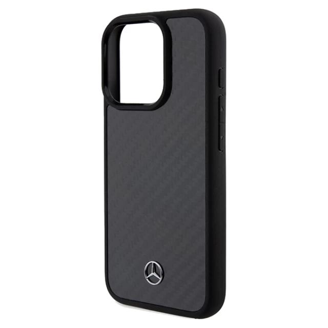 Чехол Mercedes Carbon Fiber Dynamic для iPhone 15 Pro Black (MEHCP15LRCABK)